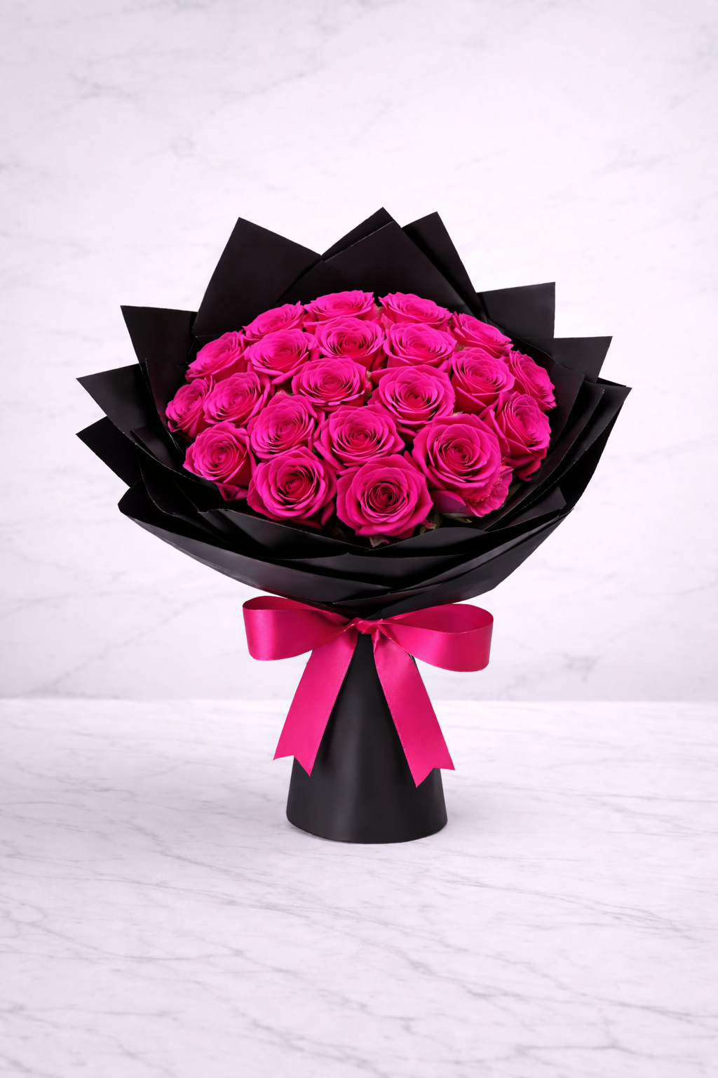 24 Hot Pink Roses Bouquet